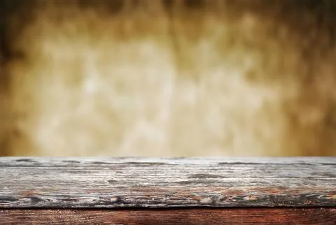 Empty old wooden table background Stock Photos