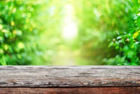 Empty old wooden table background Stock Photos
