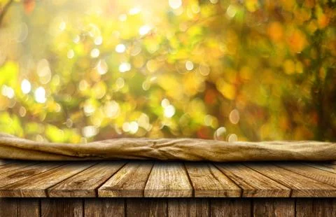 Empty old wooden table background Stock Photos