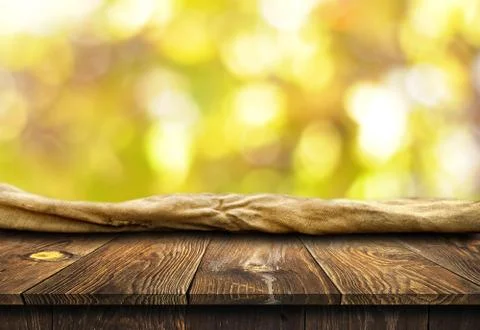 Empty old wooden table background Foto stock
