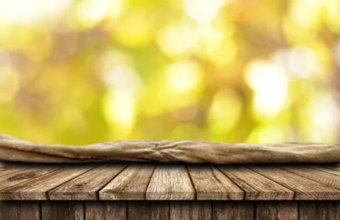 Empty old wooden table background Stock Photos