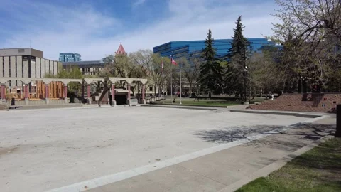 Empty Olympic Plaza in Calgary downtown. 스톡 동영상 155037447