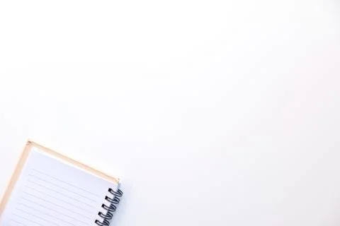 Empty open book on white background, top view, copy space Stock Photos