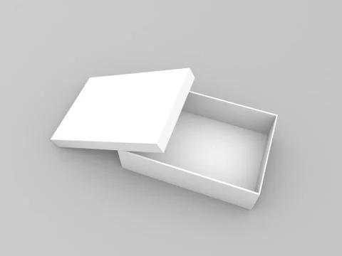 Empty open box on a gray background. Stock Illustration