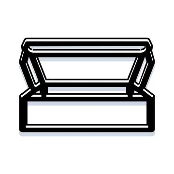 Empty open box illustration revealing an absent space Stock Illustration