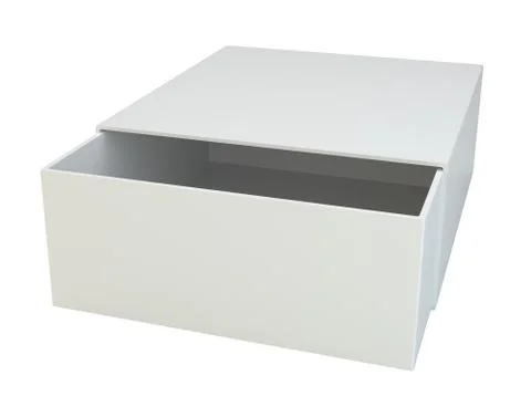 Empty open box isolated on white background Stock Illustration