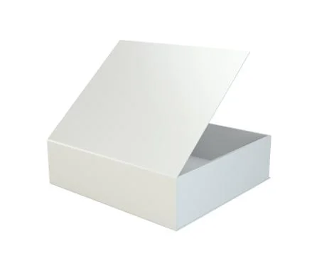 Empty open box isolated on white background Illustrazione stock