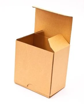 Empty open cardboard box Stock Photos