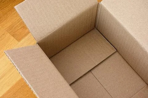 A empty open cardboard box Stock Photos