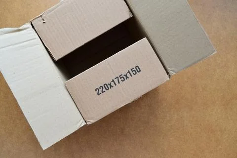 Empty open cardboard box Stock Photos