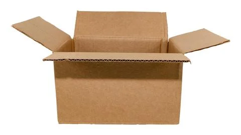 Empty open cardboard box on a white background. Package. Isolate paper boxes Stock Photos