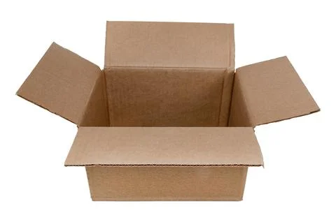 Empty open cardboard box on a white background. Package. Isolate paper boxes 스톡 사진