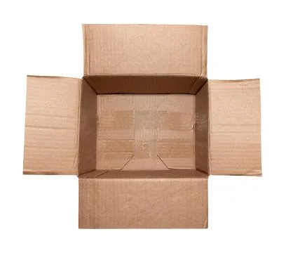 Empty open cardboard box on a white background. Package. Isolate paper boxes 스톡 사진