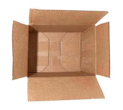 Empty open cardboard box on a white background. Package. Isolate paper boxes Stock Photos
