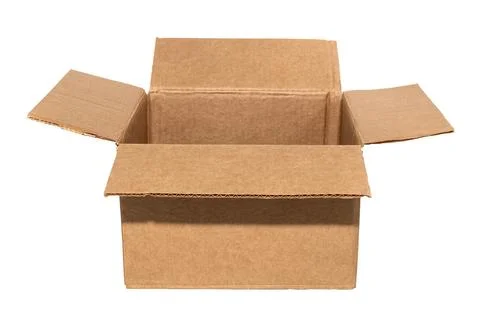 Empty open cardboard box on a white background. Package. Isolate paper boxes 스톡 사진