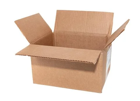 Empty open cardboard box on a white background. Package. Isolate paper boxes Stock Photos