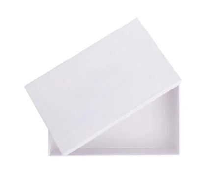 Empty open cardboard gift box isolated on white background Stock Photos