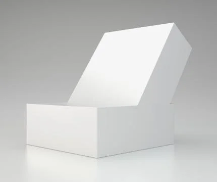 Empty open cardboard on gray background Stock-Illustration