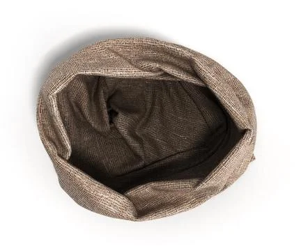 Empty open cloth bag top 3d illustration isolated on white Stock Illustration