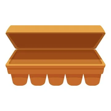 Empty open egg carton container holding half dozen eggs Stock Illustration