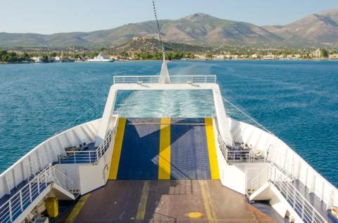 Empty open ferryboat .Greece Stock Photos