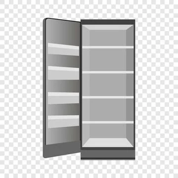 Empty open fridge icon, cartoon style Illustrazione stock