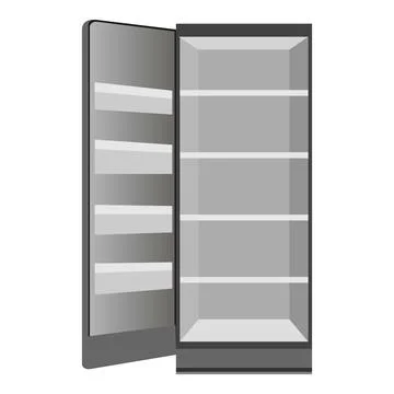 Empty open fridge icon, cartoon style Illustrazione stock