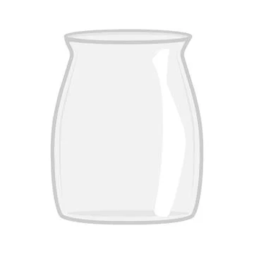 Empty open glass jar isolated on white background. Vector illustration. Stock Illustration