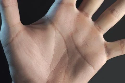 Empty open human palm. Close-up. Foto stock