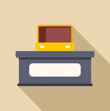 Empty open jewelry box on desk icon 스톡 일러스트