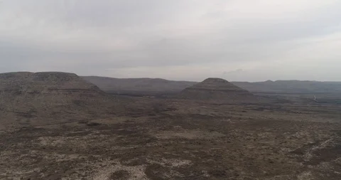 Empty, open landscape with various mountains drone aerial 4K Stock Footage 111316406