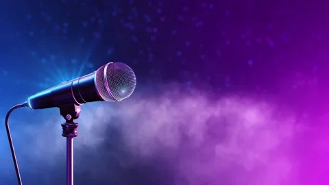 Empty Open Mic Stage for Comedy, Speech, Audition, or Talent Show Stock Footage 342639431
