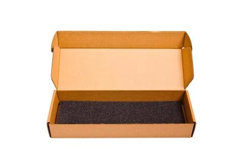 Empty open paper box isolated on white background,with clipping path Stock Photos