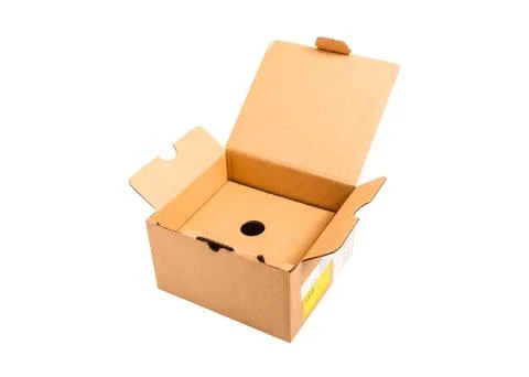 Empty open paper box isolated on white background,with clipping path Stock Photos
