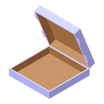 Empty open pizza box isometric view Illustrazione stock