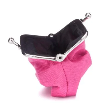 Empty open purse Stock Photos