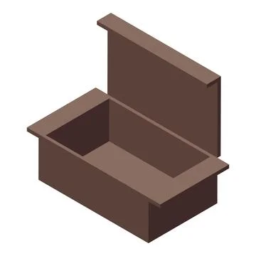 Empty open rectangular cardboard box isometric view 스톡 일러스트