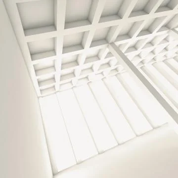 Empty open space room, Square 3d illustration Ilustración de archivo