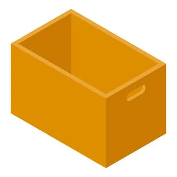 Empty open storage box isometric view Illustrazione stock