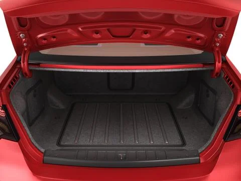 Empty open trunk of a car 3d render 스톡 일러스트