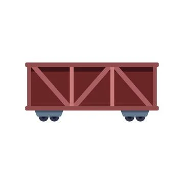 Empty open wagon train car delivering cargo railroad transportation Stock Illustration