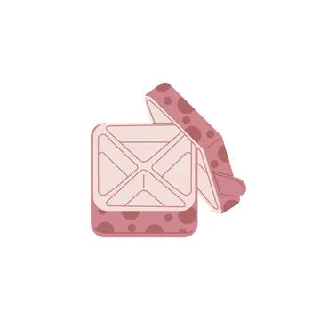 Empty opened bento box vector icon, cartoon lunchbox with dots pattern, kid food Stock Illustration