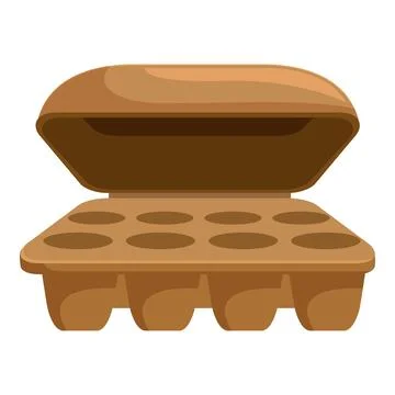 Empty opened egg carton container box storage Stock Illustration