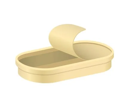 Empty opened oblong tin Illustrazione stock