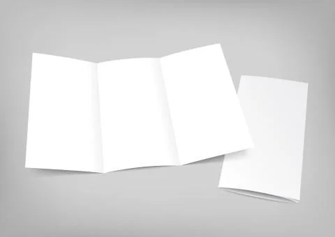 Empty opened trifold flyer template for portfolio presentation Stock Illustration