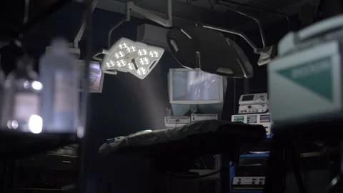 Empty operating room. Operating room with switched on light 스톡 동영상 219950429