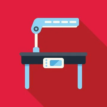 Empty operating table being prepped for surgery in hospital operating room Stock Illustration