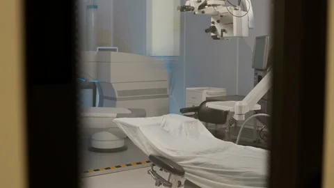 Empty Ophthalmic Operating Room with Surgical Equipment Stock Footage 310245305