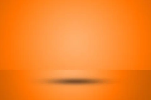 Empty orange floor gradient color abstract background with shadow Stock Photos