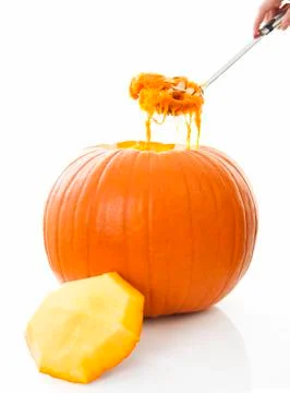 Empty orange pumpkin for Halloween Foto stock